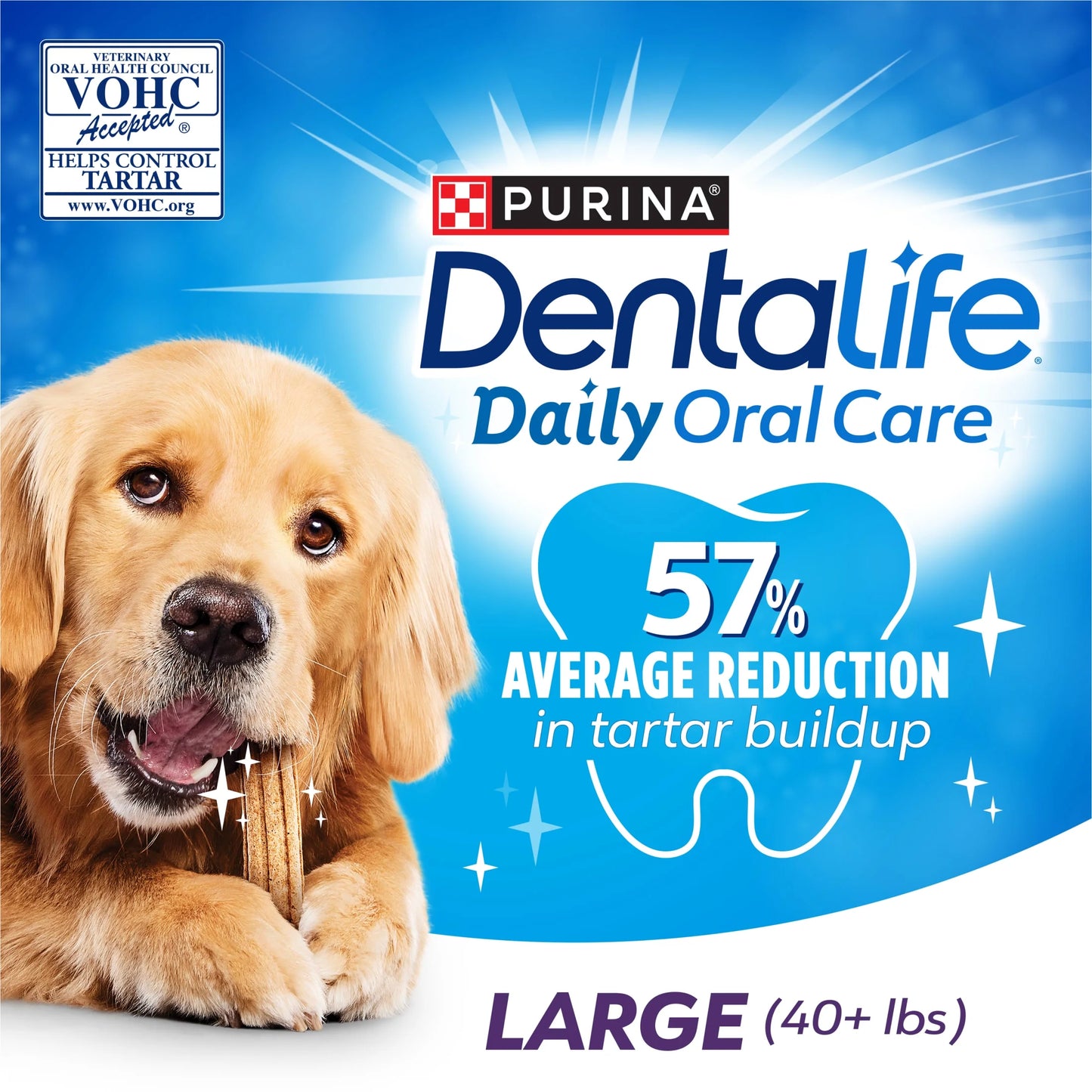 Purina  Daily Oral Care Large Dog Dental Treats with Chicken, 20.7 Oz Pouch (18 Count)